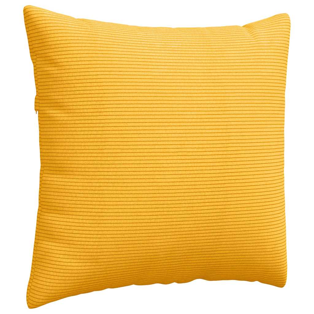 Sofa Pillows 2 pcs Light Yellow 50 x 50 cm Corduroy Fabric